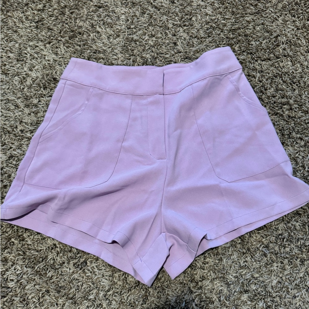 Light purple tailored shorts medium.